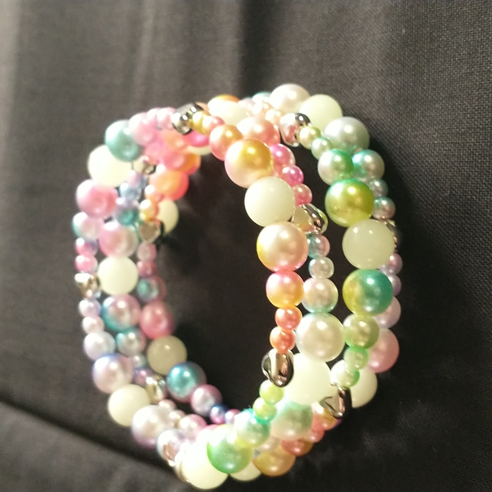 Mermaid Colored/ Glow in the dark wrap bracelet